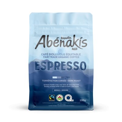Abenakis Café Moulu Espresso Bio & Équitable 200g