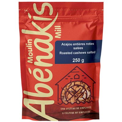 Abénakis Acajou Entières Roties Salées 250g