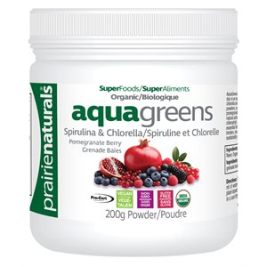 PRAIRIE NATURALS Aqua green spirulina and chlorella-berries 200g
