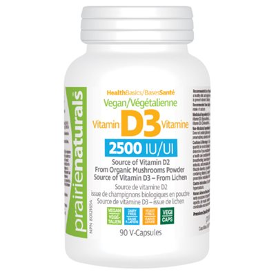 Prairie Naturals Vitamine D végétalienne 2500 UI Prairie Naturals Vitamine D végétalienne 2500 UI