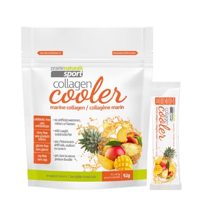 Prairie Naturals Sport - Collagen Cooler Tropical Storm 92 g - 15 sachets par sac