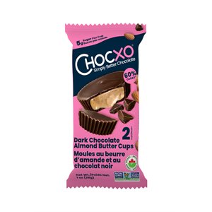 Chocxo Organic Dark Chocolate Almond Butter Cups 28g