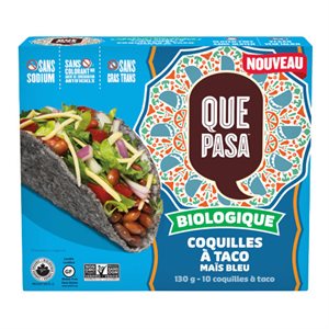 Que Pasa Coquilles Taco Mais Bleu Bio 130g