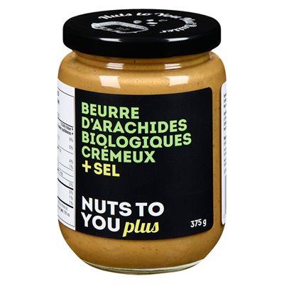 Nuts to You Beurre d'arachides biologiques crémeux + sel 375g
