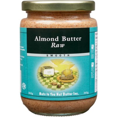 Nuts to You Nut Butter Smooth Almond Butter Raw 365 g 