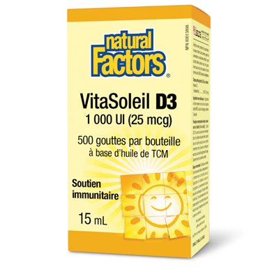 Natural Factors SunVitamin D3 Drops 1000 IU 15 mL Liquid