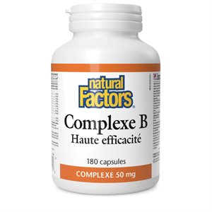 Natural Factors Complexe B Haute efficacité 50 mg 180 capsules