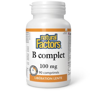 Natural Factors B complet Libération lente 100 mg 90 comprimés