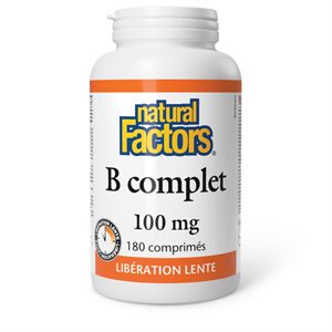 Natural Factors B complet Libération lente 100 mg 180 comprimés