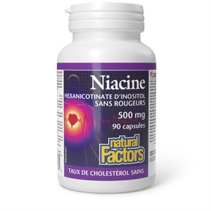Natural Factors Niacine Hexanicotinate d’inositol sans rougeurs 500 mg 90 capsules