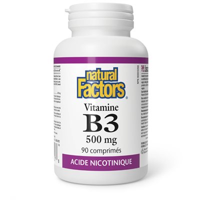 Natural Factors Vitamine B3 500 mg 90 comprimés