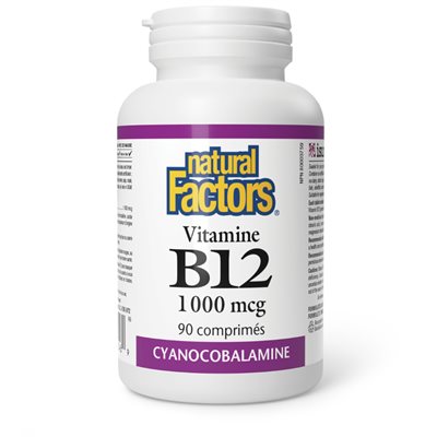 Natural Factors Vitamine B12 1 000 mcg 90 comprimés