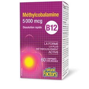 Natural Factors B12 Methylcobalamin 5000 mcg 60 Sublingual Tablets