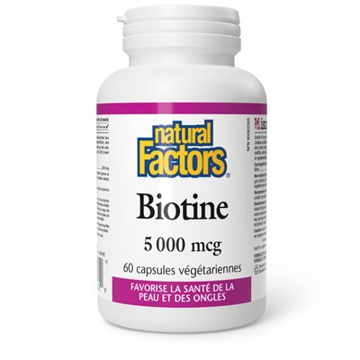 Natural Factors Biotin 5000 mcg 60 Vegetarian Capsules