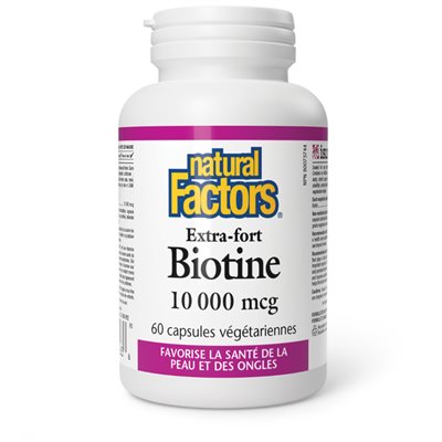 Natural Factors Biotin Extra Strength 10 000 mcg 60 Vegetarian Capsules