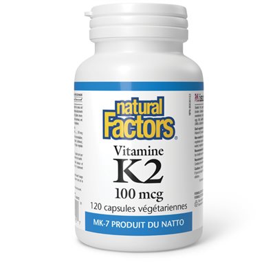 Natural Factors Vitamin K2 100 mcg 120 Vegetarian Capsules