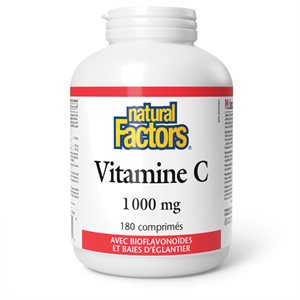 Natural Factors Vitamin C plus Bioflavonoids & Rosehips 1000 mg 180 Tablets