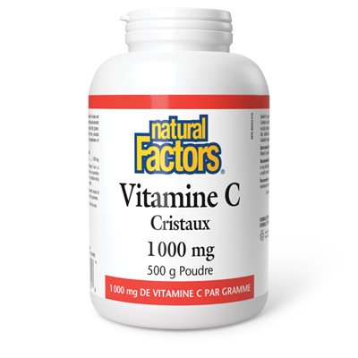 Natural Factors Vitamine C 1 000 mg Cristaux 1 000 mg 500 g poudre