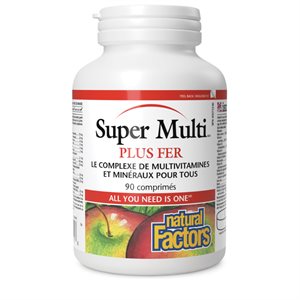 Natural Factors Super Multi Plus fer 90 comprimés