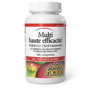 Natural Factors Multi haute efficacité Formule végétarienne 180 comprimés