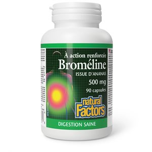 Natural Factors Broméline à action renforcée issue d'ananas 500 mg 90 capsules