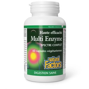 Natural Factors Multi Enzyme Haute efficacité Spectre complet 60 capsules végétariennes