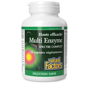 Natural Factors Multi Enzyme Haute efficacité Spectre complet 120 capsules végétariennes