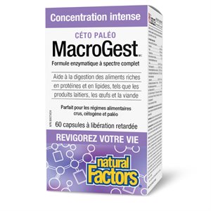 Natural Factors MacroGest Céto Paléo Concentration intense 60 capsules à libération retardée