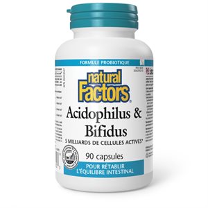 Natural Factors Acidophilus et Bifidus 5 milliards de cellules actives 90 capsules