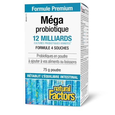 Natural Factors Mega Probiotic 12 Billion Live Probiotic Cultures 75 g Powder