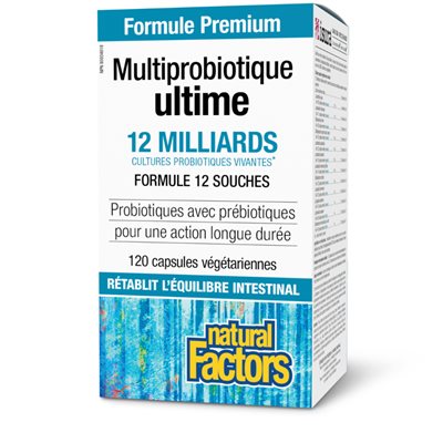 Natural Factors Ultimate Multi Probiotic 12 Billion Live Probiotic Cultures 120 Vegetarian Capsules