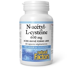 Natural Factors N-Acetyl-L-Cysteine 600 mg 60 Vegetarian Capsules