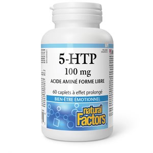 Natural Factors 5-HTP 100 mg 60 caplets à libération lente