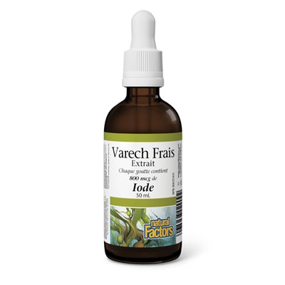 Natural Factors Extrait de varech frais 800 mcg d’iode 50 mL liquide Natural Factors Extrait de varech frais 800 mcg d’iode 50 mL liquide
