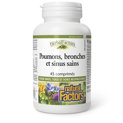 Natural Factors Poumons, bronches et sinus sains 45 comprimés