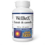 Natural Factors WellBetX Extrait de cannelle  150 mg  60 capsules