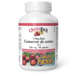 Natural Factors CherryRich Ultra-fort Concentré de cerises 500 mg 90 gélules