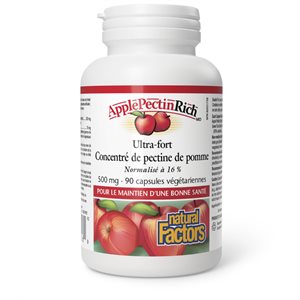 Natural Factors ApplePectinRich Ultra-fort Concentré de pectine de pomme 500 mg 90 capsules végétariennes