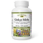 Natural Factors Ginkgo biloba  60 mg  120 Capsules