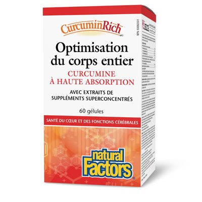 Natural Factors Optimisation du corps entier curcumine à haute absorption 60 gélules