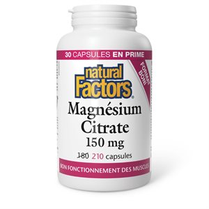 Natural Factors Magnesium Citrate 150 mg 210 Capsules