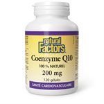 Natural Factors Coenzyme Q10  100% Natural   200 mg  120 Softgels