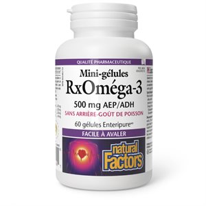 Natural Factors RxOmega-3 Mini-Gels 500 mg 60 Enteripure® Softgels