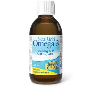 Natural Factors Omega-3 750 mg EPA / 500 mg DHA 200 mL Liquid Lemon Meringue
