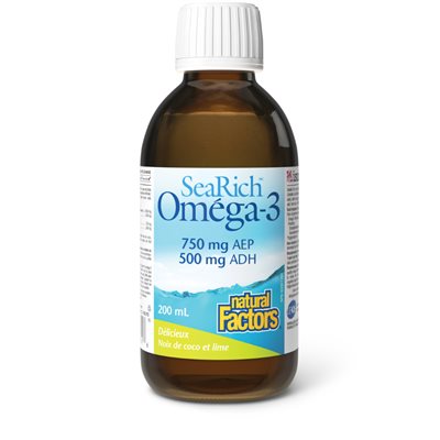 Natural Factors Omega-3 750 mg EPA / 500 mg DHA 200 mL Liquid Coconut Lime