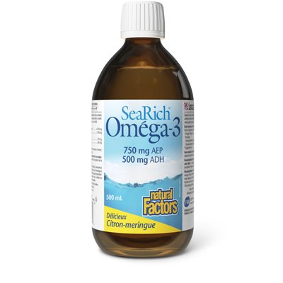 Natural Factors Omega-3 750 mg EPA / 500 mg DHA 500 mL Liquid Lemon Meringue
