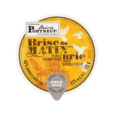 Alexis De Portneuf Brise Du Matin Cheese 32%Mf Double Cream 12 X 125 G Wheel