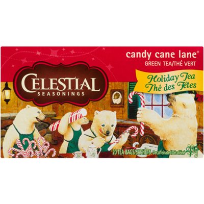 Celestial Seasonings Candy Cane Flavored Christmas Herbal Tea 20 Sachets