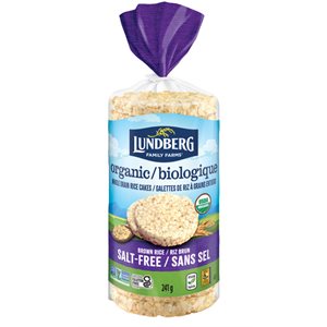 Lundberg Galettes de Riz Soufflé Biologiques Riz Brun Sans Sel 241 g