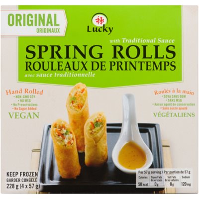 Lucky Spring Rolls with Traditional Sauce Original 4 x 57 g (228 g) 228g